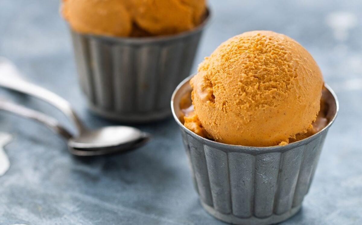 candied sweet potato ice cream with plant-based marshmallows