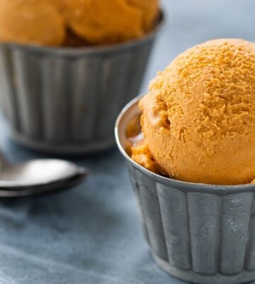 candied sweet potato ice cream with plant-based marshmallows