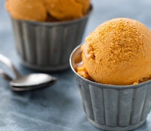 candied sweet potato ice cream with plant-based marshmallows