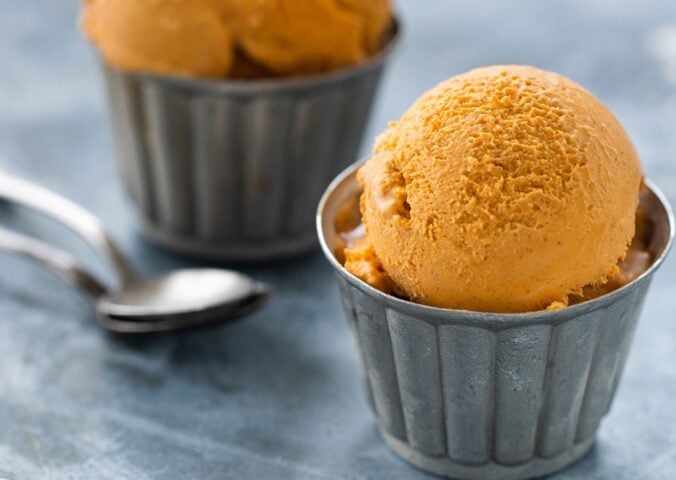 candied sweet potato ice cream with plant-based marshmallows
