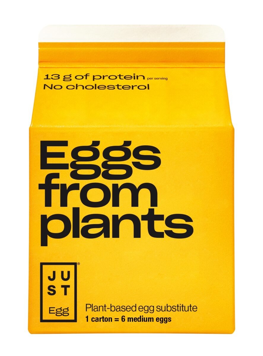 A carton of vegan egg replacement Just Egg