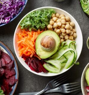A selection of healthy plant-based food