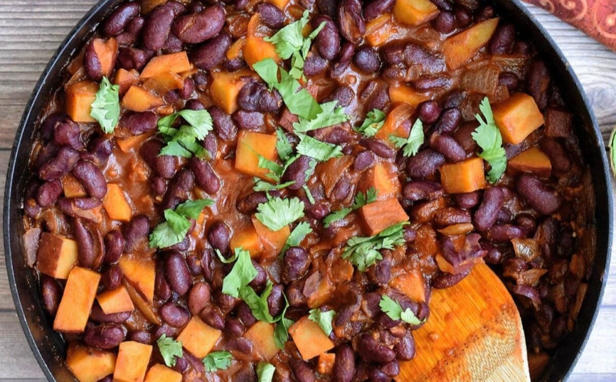 Sweet Potato & Kidney Bean Vegan Breakfast Bowl
