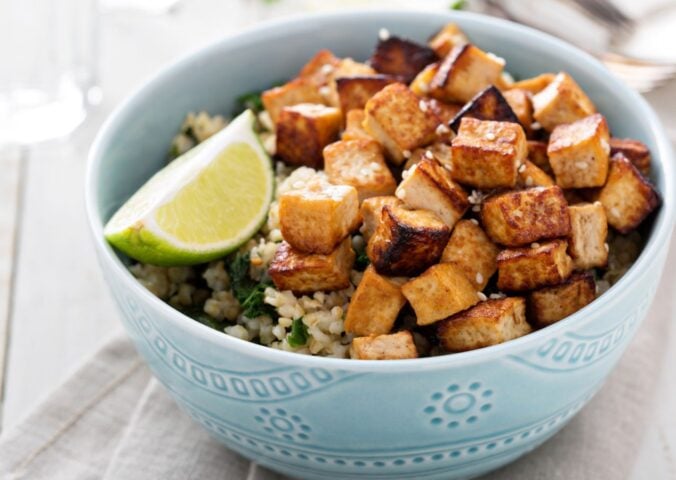 A bowl of tofu, which has been named the fourth most-hated food in the US