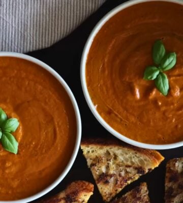 tomato soup and vegan grilled cheese make for the best wholesome vegan comfort food