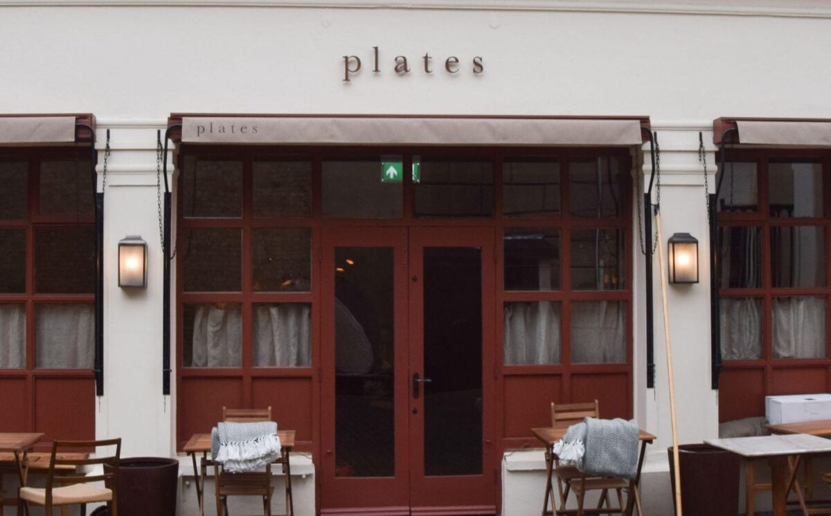 The outside of vegan Michelin-starred restaurant Plates