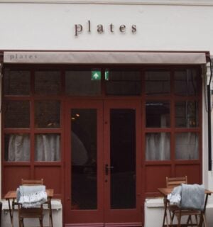 The outside of vegan Michelin-starred restaurant Plates