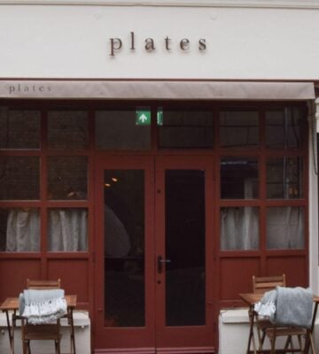 The outside of vegan Michelin-starred restaurant Plates