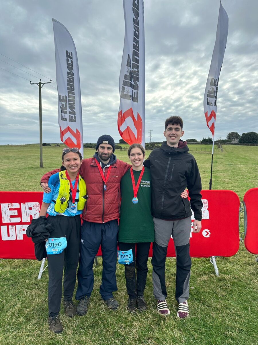 Photo shows the vegan runners at the North Yorkshire Half Marathon