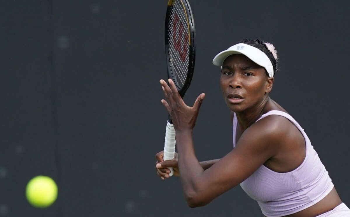 Photo shows Venus Williams, who follows a mostly plant-based diet, playing tennis in 2024
