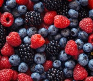 A shot of blueberries, blackberries, and raspberries, some of the foods that work like supplements