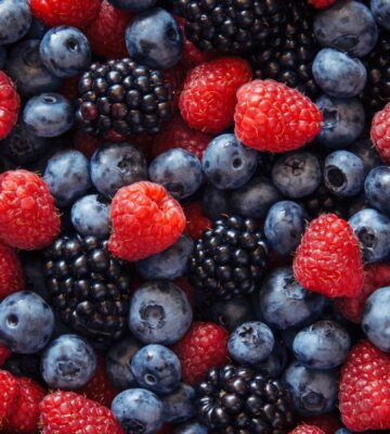 A shot of blueberries, blackberries, and raspberries, some of the foods that work like supplements