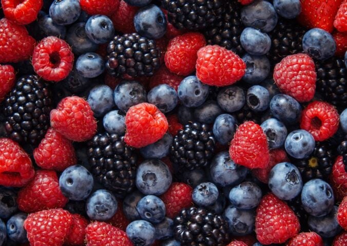 A shot of blueberries, blackberries, and raspberries, some of the foods that work like supplements