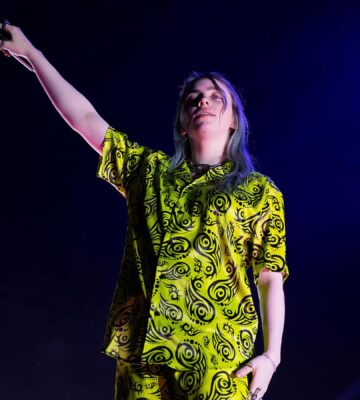 Photo shows Billie Eilish onstage in Barcelona