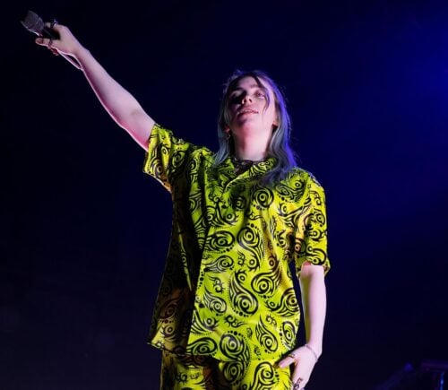 Photo shows Billie Eilish onstage in Barcelona