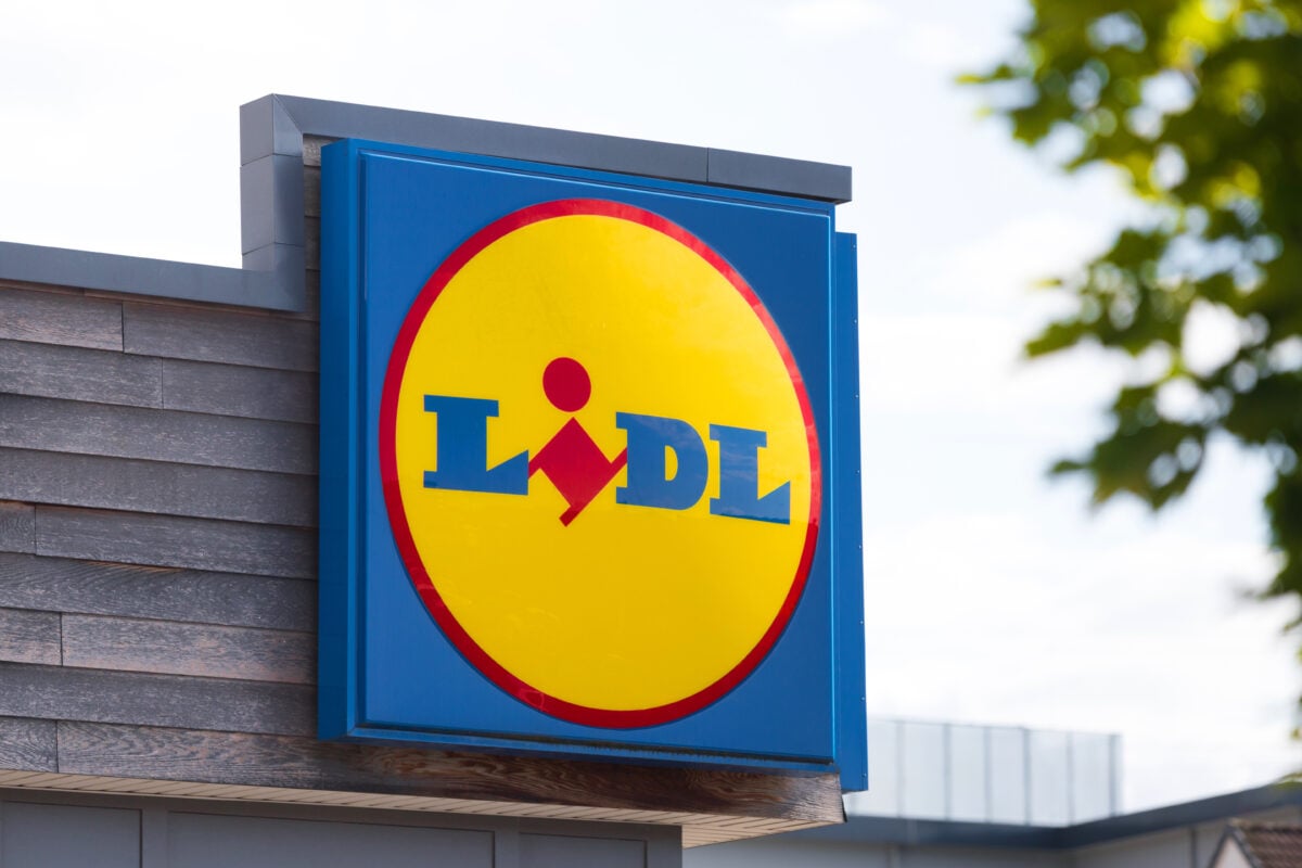 Photo shows a Lidl sign outsider a supermarket