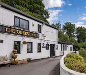 Photo shows The Queen Inn, a vegan steakhouse located in Cwmbran, Wales