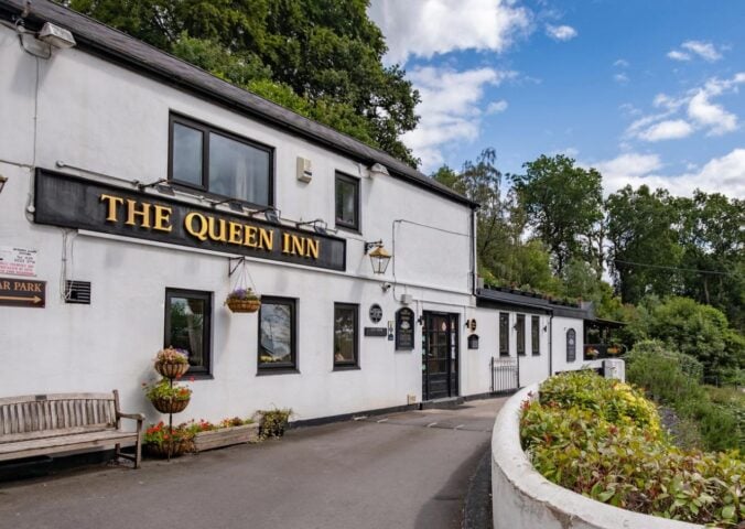 Photo shows The Queen Inn, a vegan steakhouse located in Cwmbran, Wales