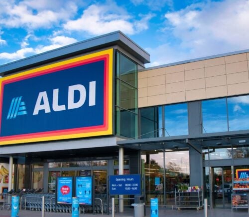 Photo shows an Aldi supermarket. Aldi Süd recently announced that more than half its food range is now plant-based