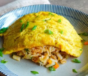 chickpea flour omelet with kala namak, nutritional yeast, and silken tofu
