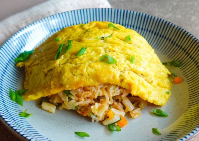 chickpea flour omelet with kala namak, nutritional yeast, and silken tofu