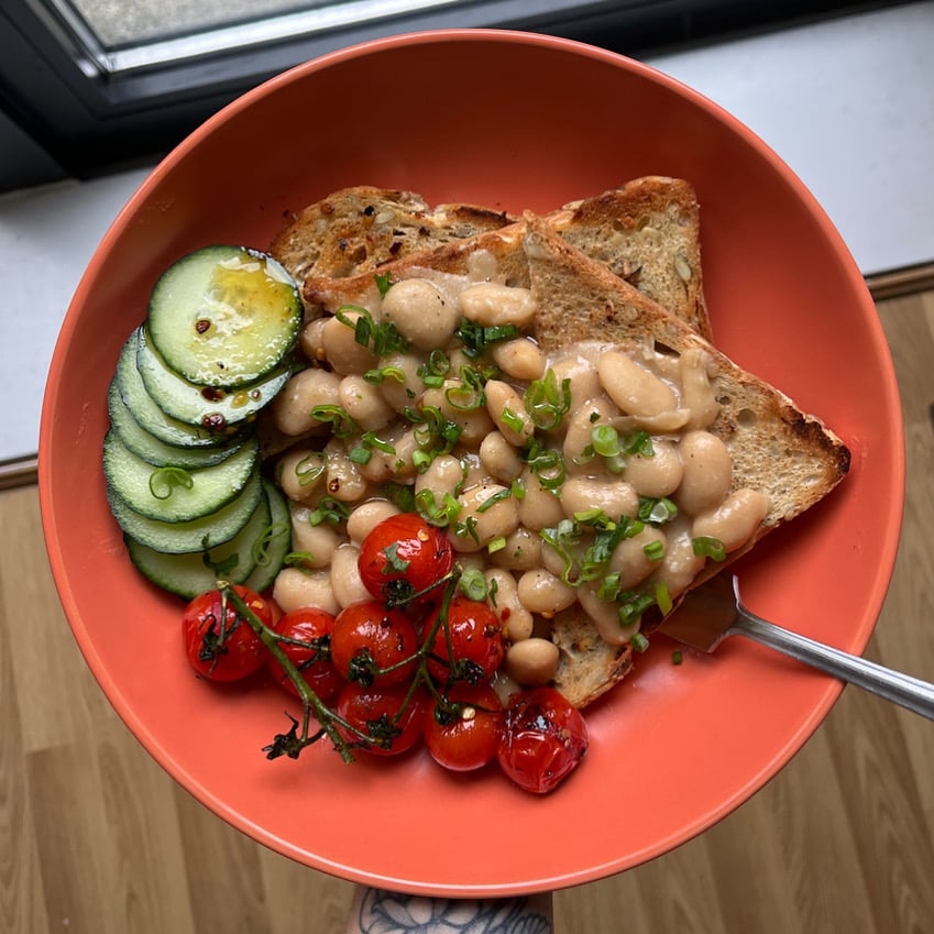 Photo shows a vegan dish cooked at home by Sophie Sugrue, the first-ever vegan runner-up on MasterChef