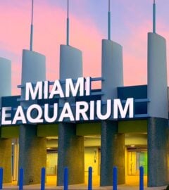 Miami Seaquarium closes. Photo shows the front of a building at Miami Seaquarium, which recently closed for good