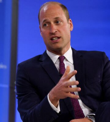 Photo shows Prince William speaking at a previous Earthshot Prize event. This year's Earthshot Prize banquet menu will be vegan