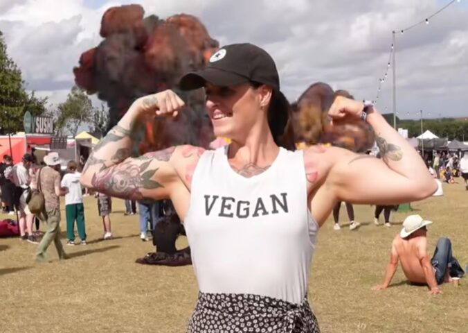 Athlete who has been vegan for 9 years interviewed by Daynesh explaining where vegan athletes get their protein