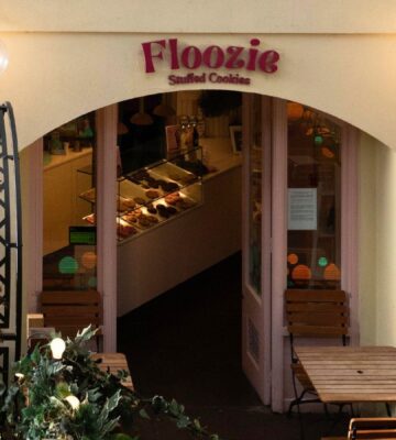 Photo shows the front of Floozie Cookies, a previously 100 percent plant-based bakery in Covent Garden, London, that recently announced it is no longer entirely vegan