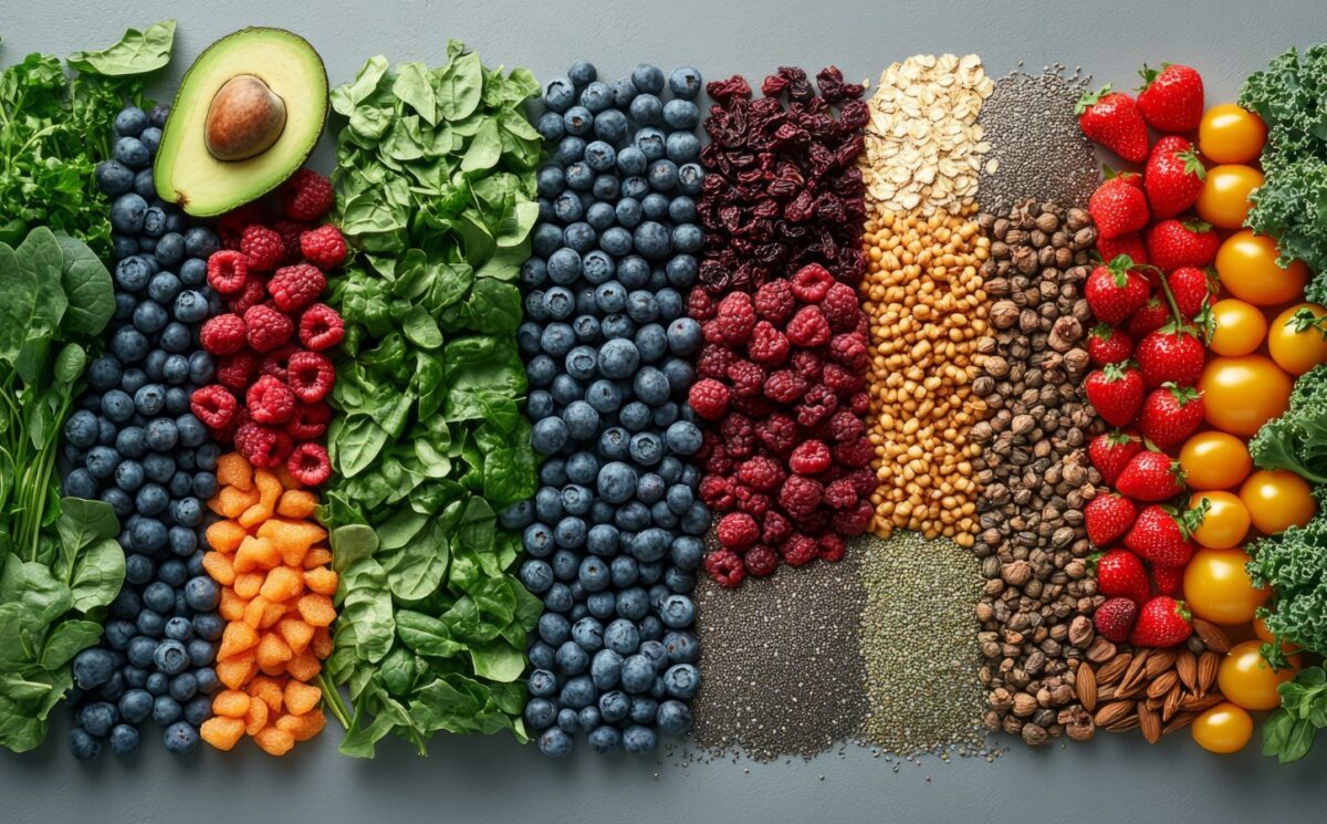 key nutrients from walnuts, flax, chia seeds, leafy greens, and berries are ideal for nutrition for neurodivergent kids