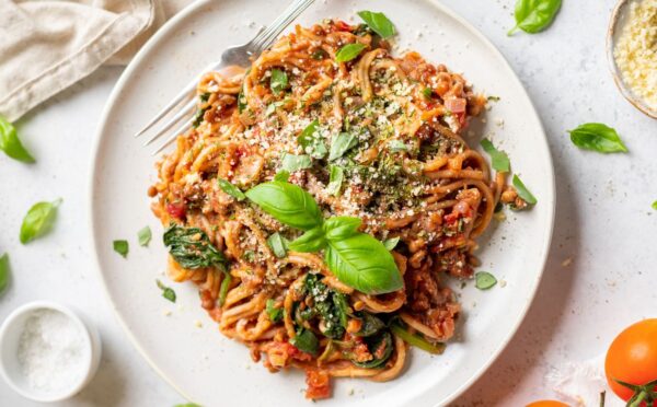 A one-pot spaghetti and lentil ragu recipe for the very best recipes for Veganuary