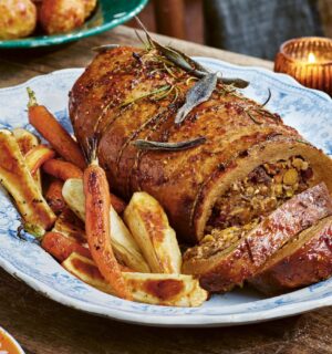 vegan stuffed roasted joint centerpiece for Christmas