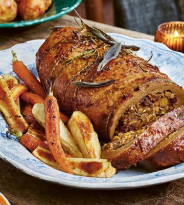 vegan stuffed roasted joint centerpiece for Christmas