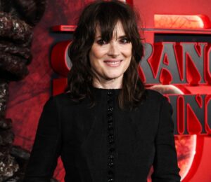 Photo shows actor Winona Ryder at a Stranger Things season five premiere event. Winona Ryder recently apppeared on 'Hot Ones,' where she chose to eat vegan tofu cubes instead of chicken wings