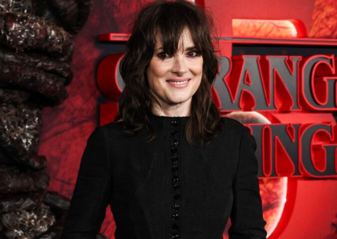 Photo shows actor Winona Ryder at a Stranger Things season five premiere event. Winona Ryder recently apppeared on 'Hot Ones,' where she chose to eat vegan tofu cubes instead of chicken wings