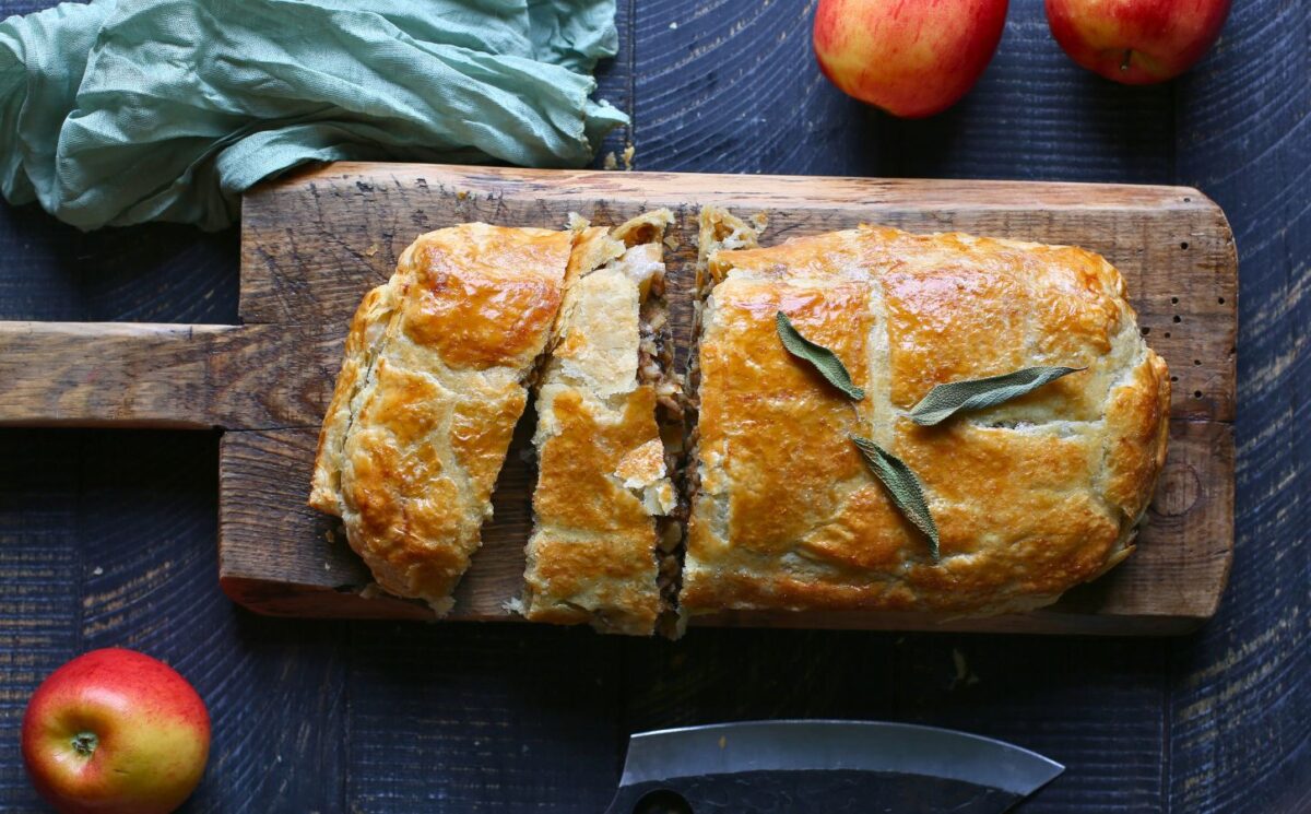 apple parsnip and mushroom wellington for vegan Christmas continued