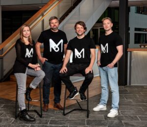 Melt&Marble's chief experience officers (CxOs), pictured here together, are: CEO Anastasia Krivoruchko, CTO Tue Hodal, CSO Florian David, and CBO Thomas Cresswell.