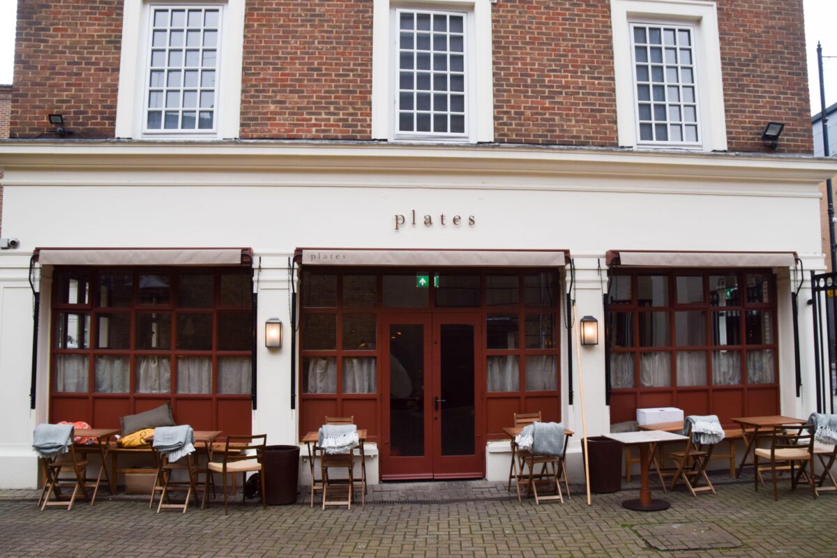 Photo shows the exterior of Plates, the first vegan restaurant in the UK to win a Michelin star