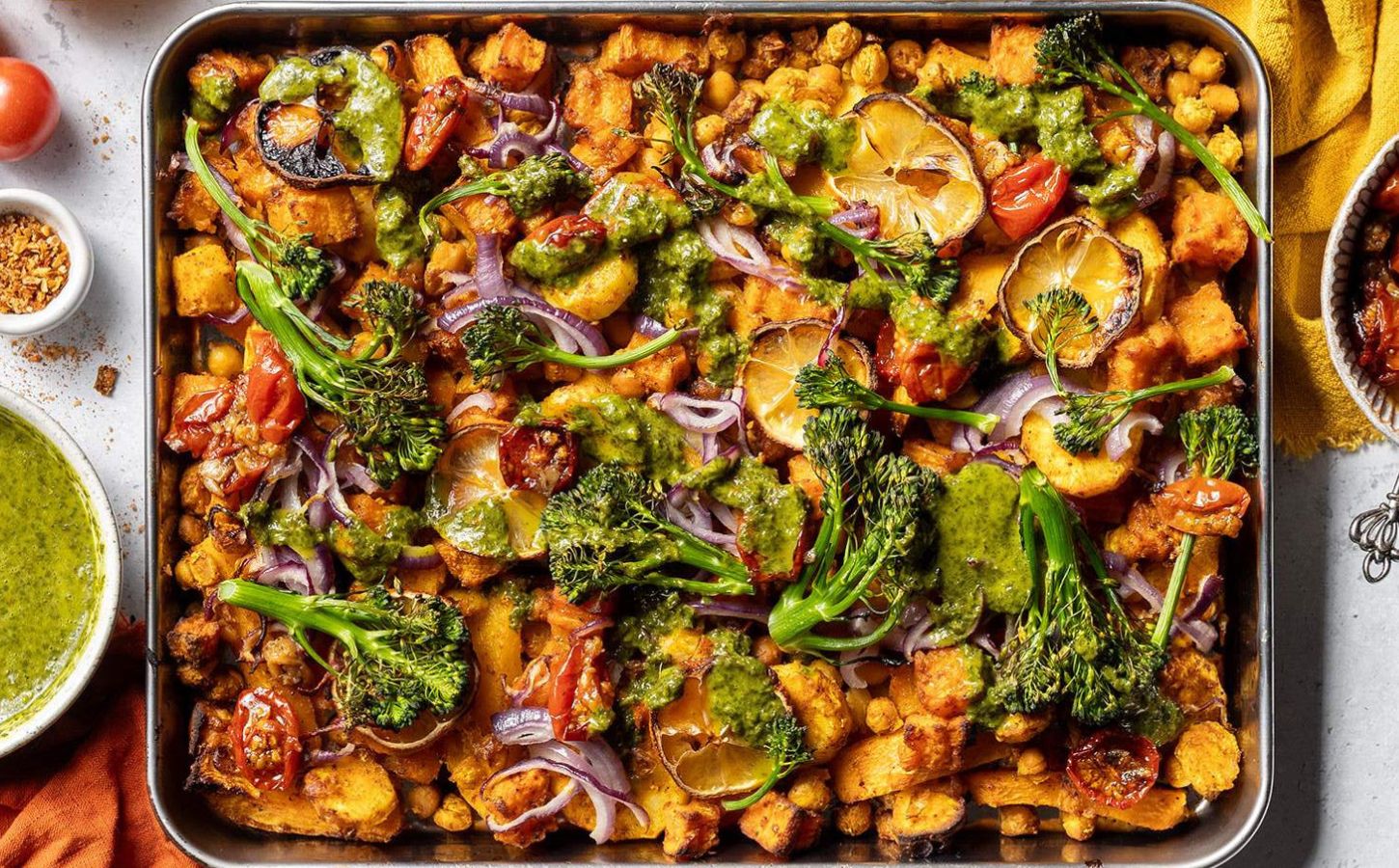 Photo shows a chickpea traybake made with a recipe from Romy London, which was one of the most-read stories of the year