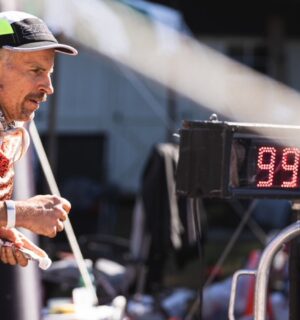 Photo shows Harvey Lewis, an American ultra runner and vegan athlete, who took third place in at Big Dog’s Backyard Ultra 2025 and ran 462 miles in 111 hours