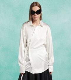 Photo shows one of the new outfits in the Balenciaga spring 2026 line, made with bioengineered silk from AMSilk