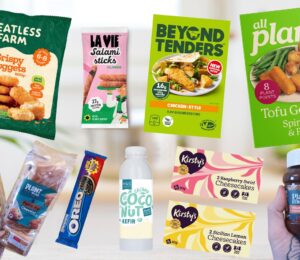Photo shows a selection of the products and packaging from Plant Based News's biggest food launches of Veganuary 2026 roundup