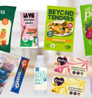 Photo shows a selection of the products and packaging from Plant Based News's biggest food launches of Veganuary 2026 roundup