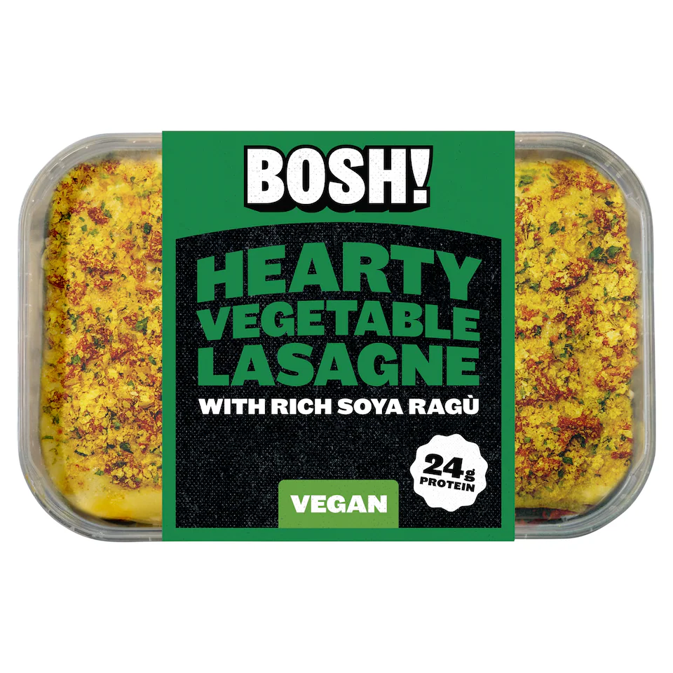 Photo shows the Hearty Vegetable Lasagna, a new ready meal option from BOSH!