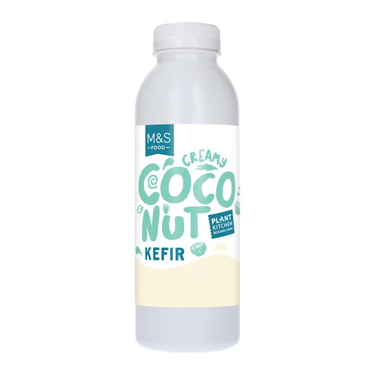 Photo shows the new dairy-free kefir from M&S, made with coconut milk to a vegan recipe