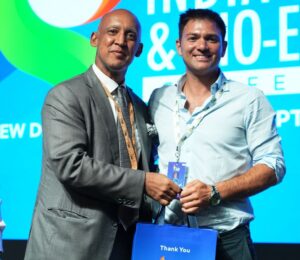 Photo shows Gautam Goel, the managing director and CEO of Dhampur Bio Organics Limited (DBO), and David Brandes, the co-founder and CEO of Planetary. The two companies are potentially collaborating to produce affordable mycoprotein for the Indian market