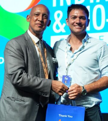 Photo shows Gautam Goel, the managing director and CEO of Dhampur Bio Organics Limited (DBO), and David Brandes, the co-founder and CEO of Planetary. The two companies are potentially collaborating to produce affordable mycoprotein for the Indian market