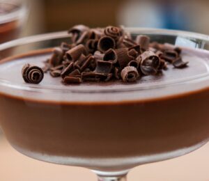 coconut milk dark chocolate mousse with vanilla extract and vegan chocolate