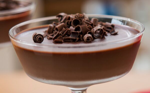 coconut milk dark chocolate mousse with vanilla extract and vegan chocolate